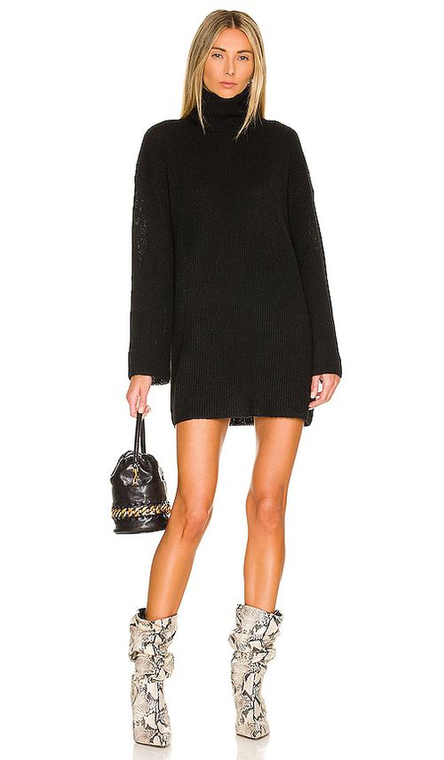 L'Academie Sable Sweater Dress in Black. - L also in