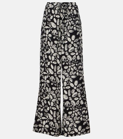 Printed wide-leg pants