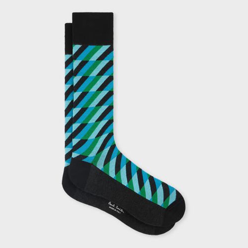 Zig Zag Cotton-Blend Socks Black