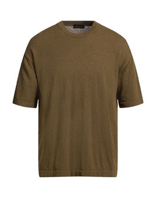 Man Sweater Military green Size 40 Cotton, Polyamide