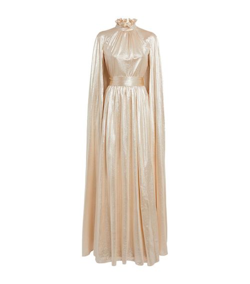 Cape-Detail Macie Gown