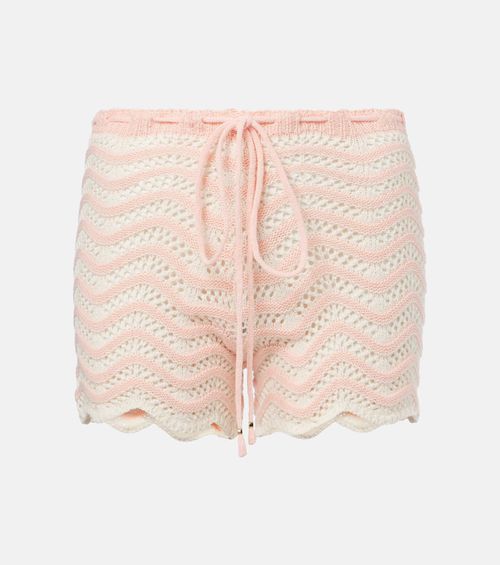 Mina striped cotton-blend shorts