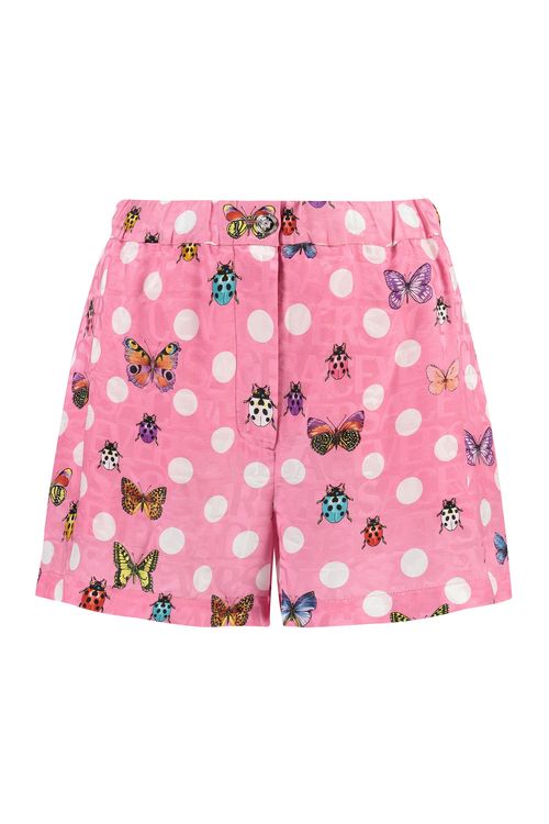 Butterflies-print Silk-blend Shorts