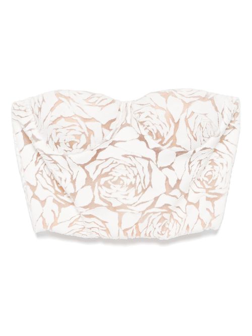 Ermanno Scervino floral-motif crop top - White