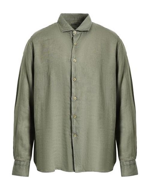 Man Shirt Military green Size 15 Linen