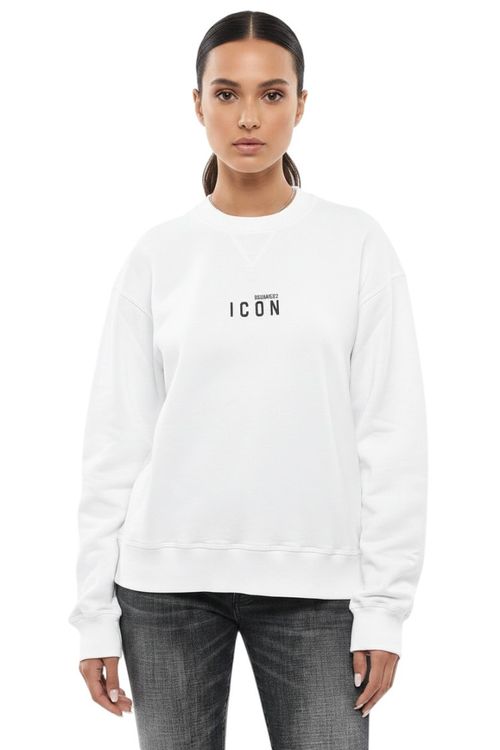 White Logo Crew Neck Sweatshirt