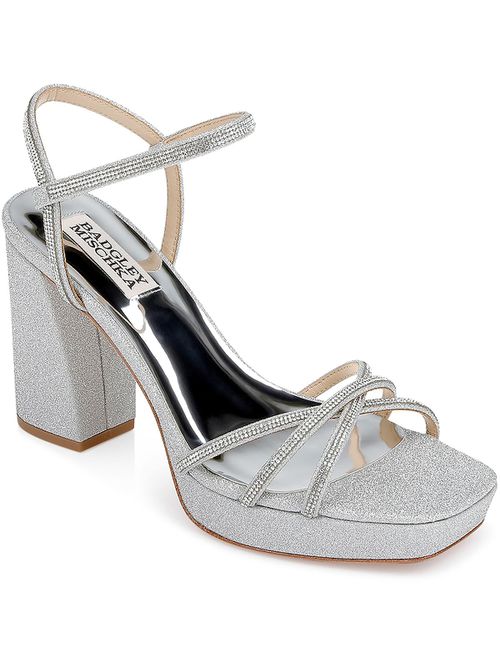 Frida Womens Glitter Slingback Platform Sandals