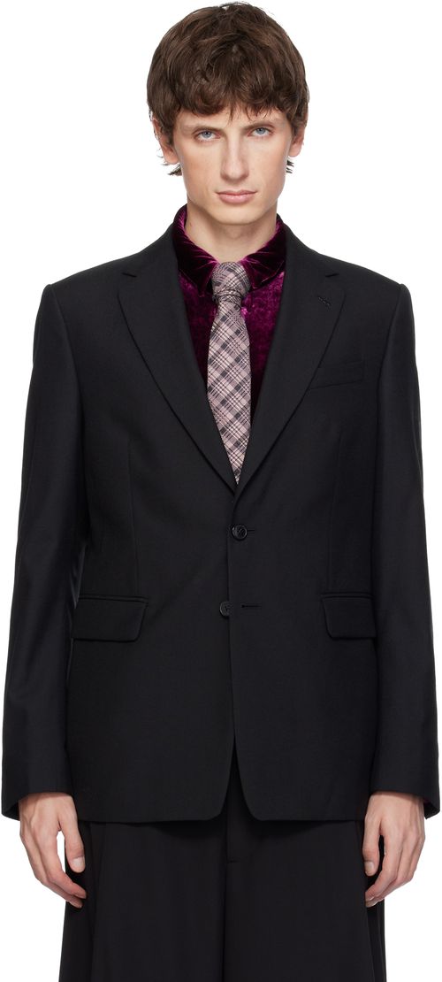 Black Slim Fit Wool Blazer