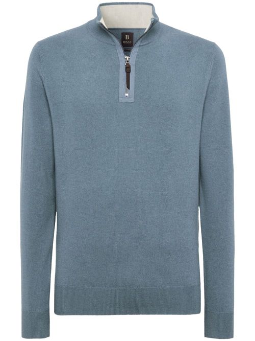 Cashmere half-zip jumper - Blue