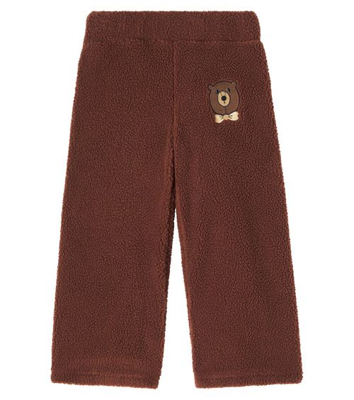 Bear embroidered fleece sweatpants