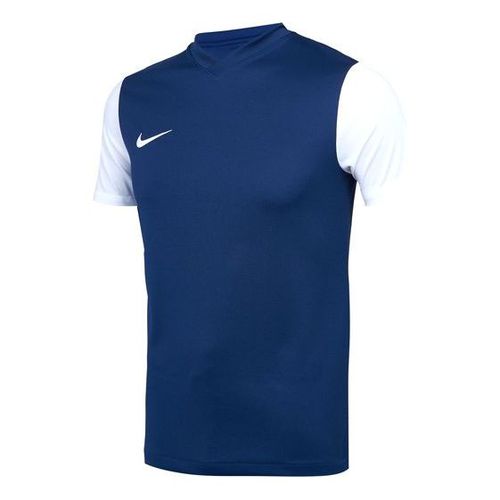Men's Colorblock Logo Tournament Sports Training Short Sleeve Navy Blue T-Shirt