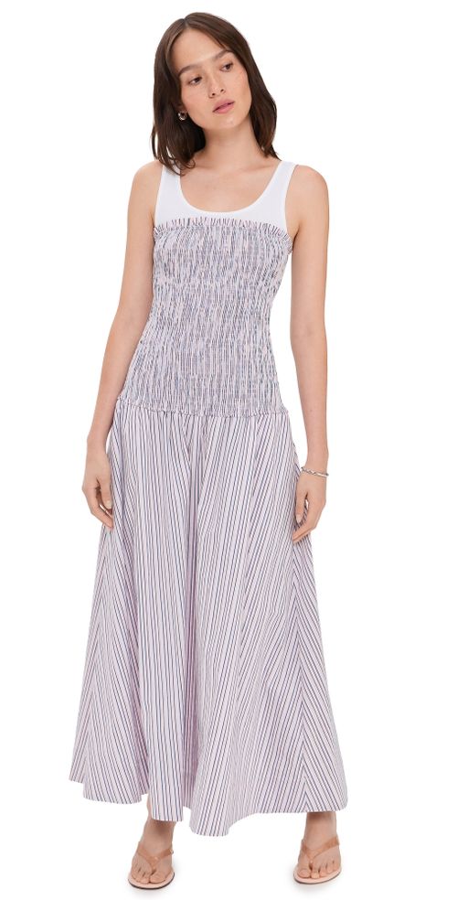 Sophie Stripe Maggy Dress Strawberry Cream/Blue