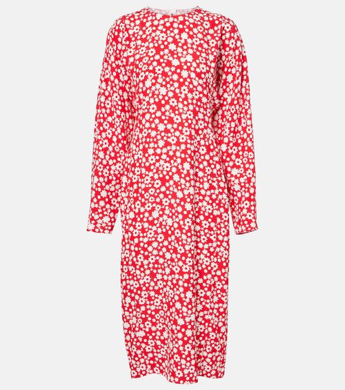 Floral enver satin midi dress