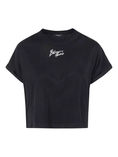 Logo cotton cropped t-shirt