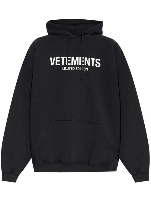 Logo-print hoodie - Black