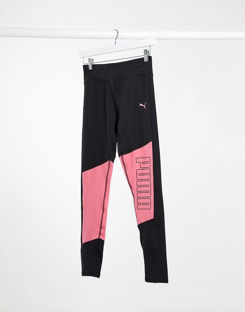 Training 7/8 leggings in black and pink