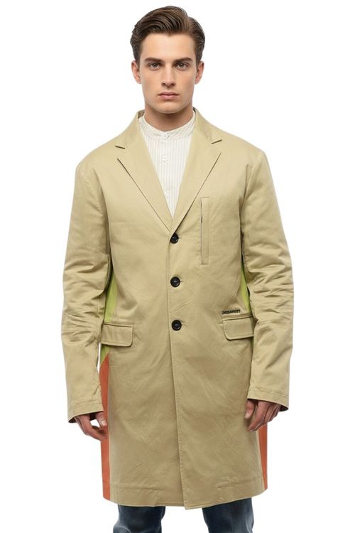 Beige Single-Breasted Trench Coat