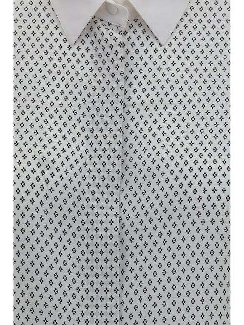 Silk Diamond Print Shirt — White