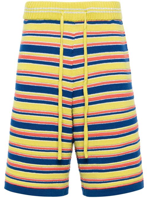 Striped merino bermuda shorts - Green