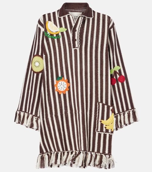 Alémais Sundae crochet embroidered cotton kaftan