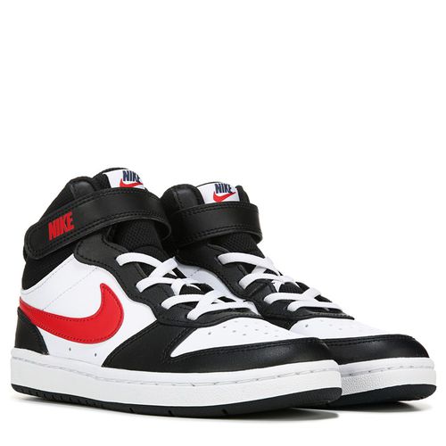 Kids' Court Borough Mid 2 High Top Sneaker Little Kid Shoes (White/Black/Red/Navy)