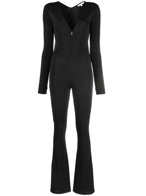 Rhinestone-embellished v-neck jumpsuit - Black