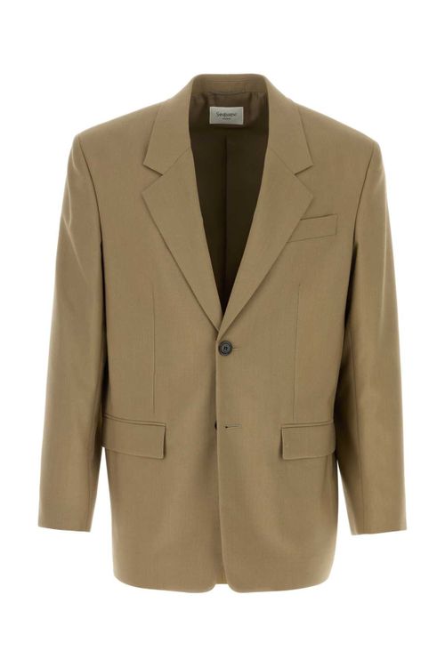Virgin Wool and Mohair Blazer — Beige