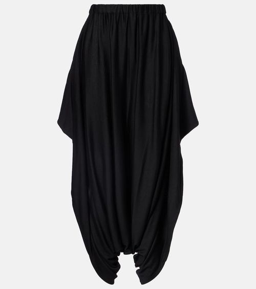 High-rise wool tapered pants