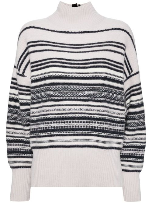 Striped cashmere jumper - Neutrals