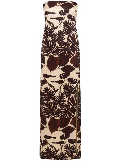 Axelie botanical-print dress - Brown
