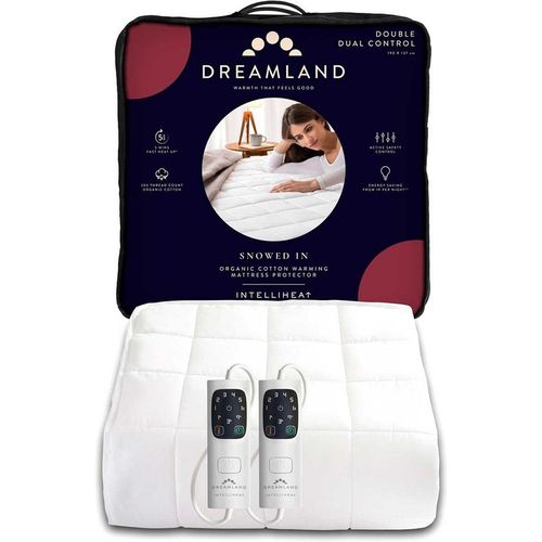 Dreamland Snowed In Organic Cotton Warming Mattress Protector Double 2 Controls 190X137C