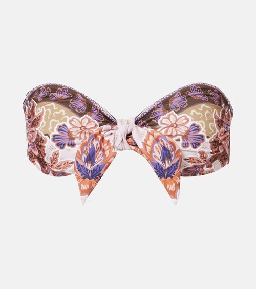 Savannah printed bandeau bikini top