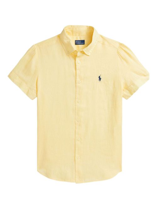 Short-sleeve buttoned-up shirt - Yellow