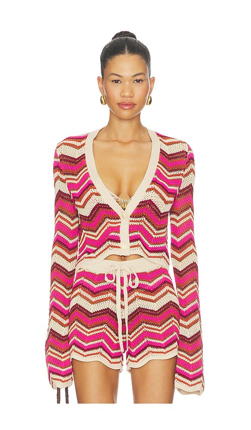 DEVON WINDSOR Stella Cardigan in Fuchsia. XL. Also in S