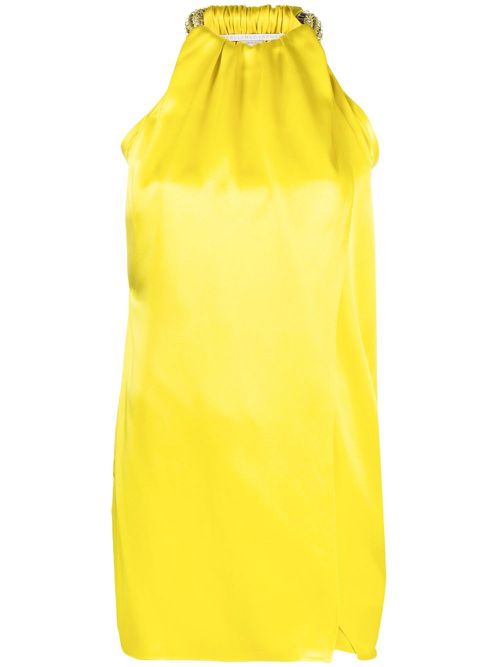 Crystal-choker mini dress - Yellow