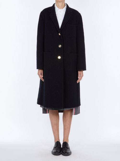 Boiled Wool Oversize Coat — Navy