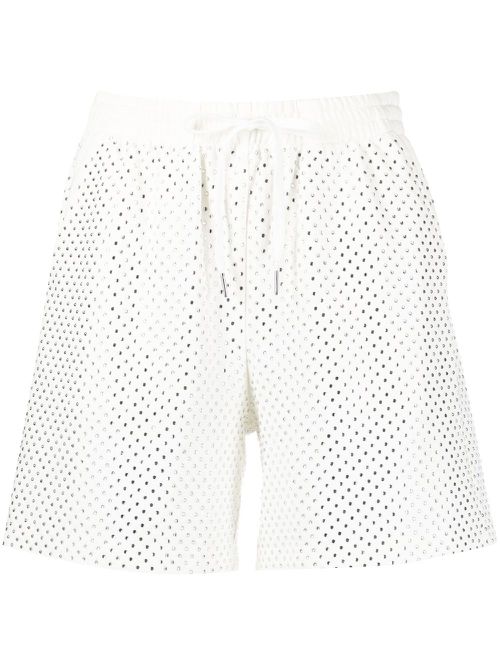 Rhinestone-embellished shorts - White