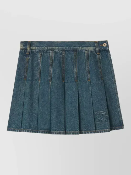 Burberry - pleated denim mini skirt mid rise