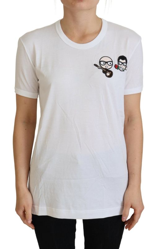 Logo-Embroidered Cotton Crewneck T-Shirt — White