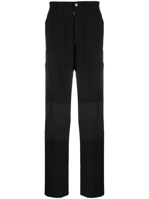 Panelled straight-leg cargo trousers - Black