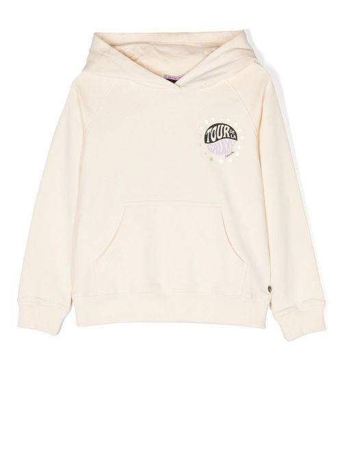 Slogan-print cotton hoodie - Neutrals