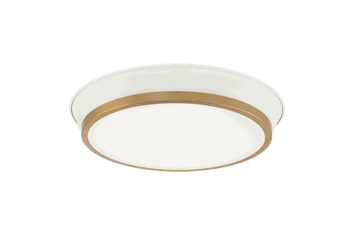 White Aged Gold Brass Two Light Ceiling Mount from the Jaxx Collection