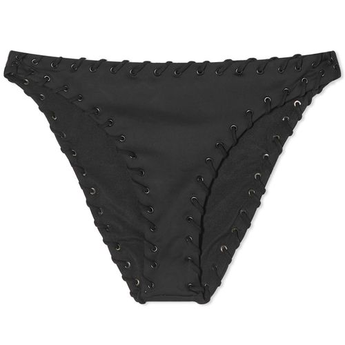 Women's Whip Stitch Cheeky Bikini Bottoms in Black