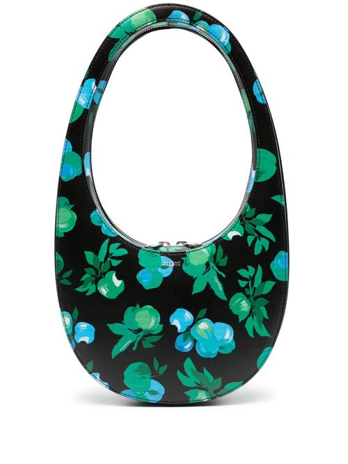 Swipe floral-print shoulder bag - Black