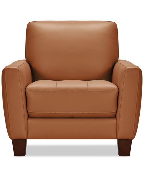 "Galligher 36"" Leather Chair, Created for Caramel"