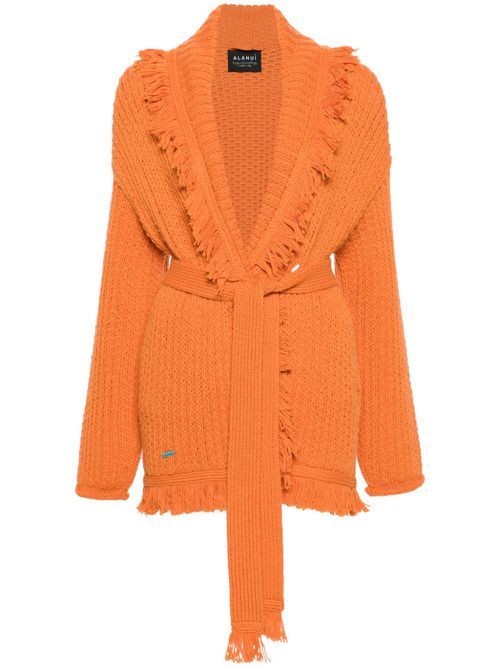 Finest fringe-edge cardigan - Orange