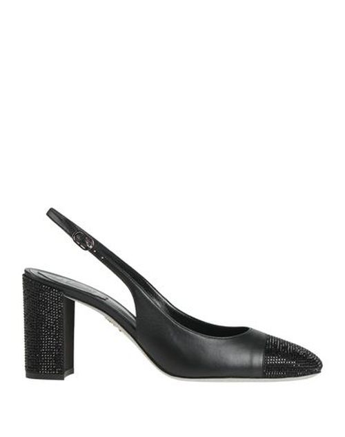 Woman Pumps Black Size 10 Lambskin, Textile fibers
