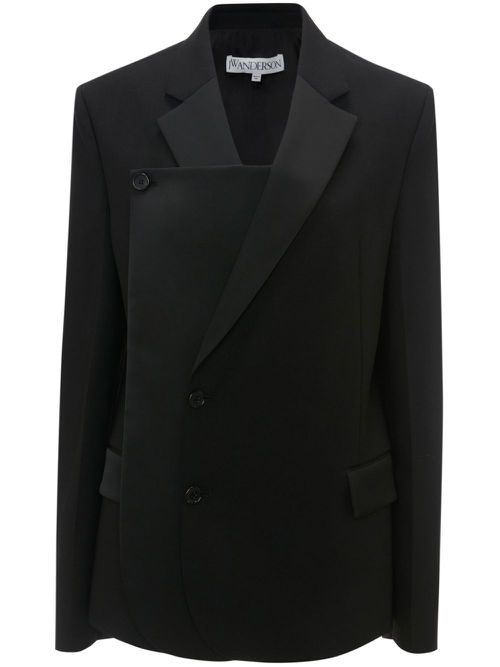 Panelled double-breasted blazer - Black