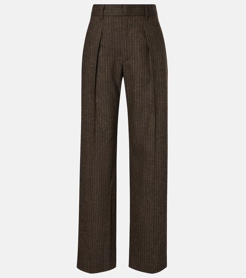 Lisetta chalk stripe wide-leg suit pants