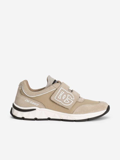 Dolce & Gabbana Boys Suede and Mesh Trainers in Beige EU 21 UK 4.5
